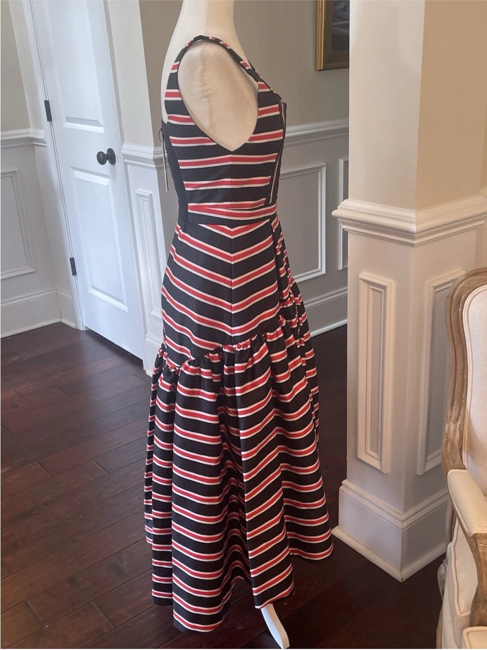 ALICE & OLIVIA DIANA TEAKWOOD STRIPE STRUCTURED MIDI DRESS NWT $660 Sz 4 - Picture 7 of 15